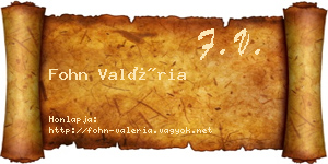 Fohn Valéria névjegykártya
