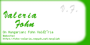 valeria fohn business card